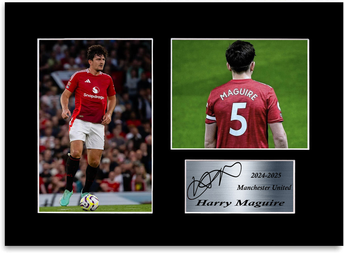 Harry Maguire Man United Player mounted display by LJW Prints