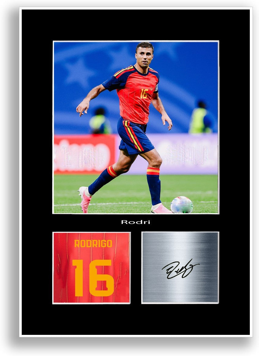 Rodri Spain 2026 Poster Signed Print Photo Wall Art Gift