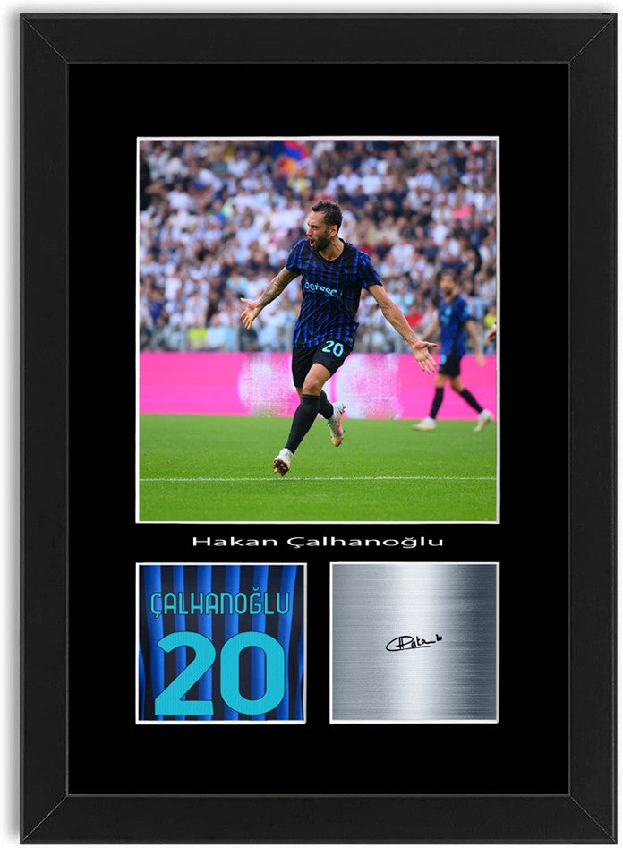 Hakan Calhanoglu Football Player Poster Signed Print Photo A4 Wall Art Framed