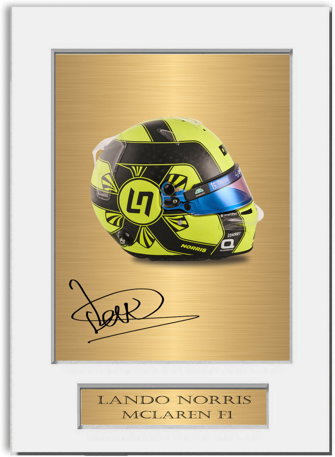 Lando Norris McLaren F1 Formula 1 2023 Helmet Signed Photo Display Mount A4