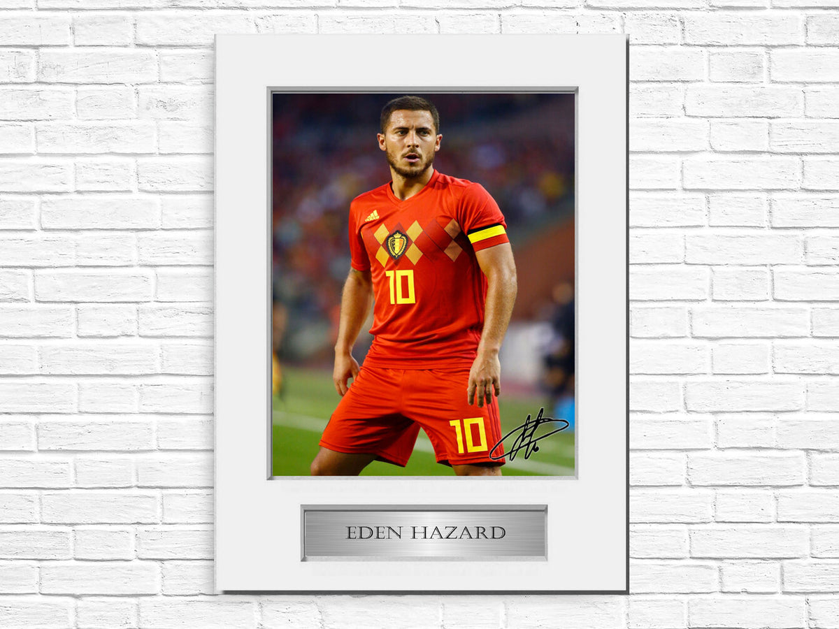 Eden Hazard Belgium Player A4 Signed Photo Display Mount Gift