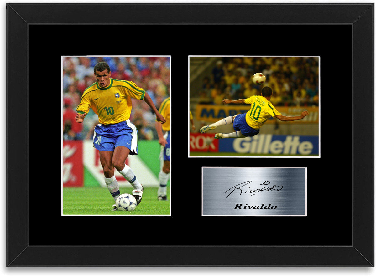 Rivaldo Brazil Football Player framed print by LJW Prints
