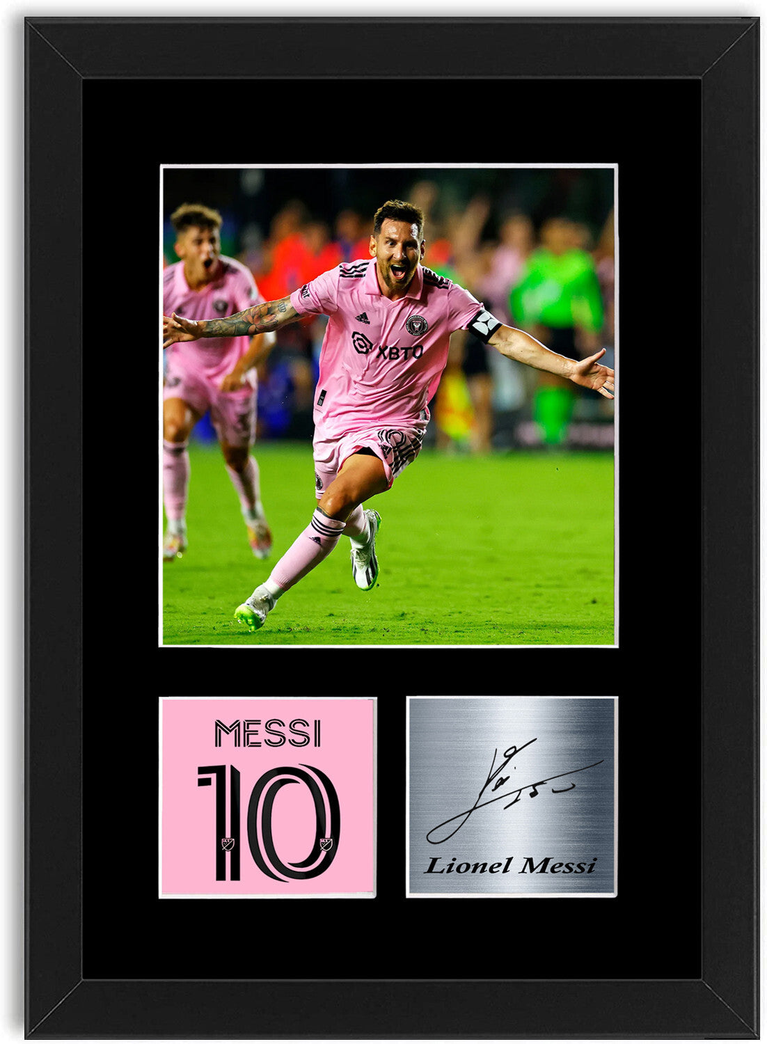 Lionel Messi Miami Football Player framed print by LJW Prints