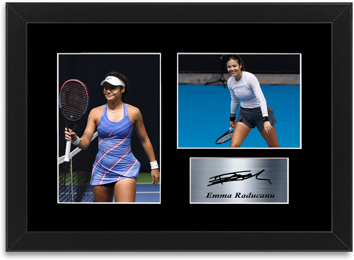 Emma Raducanu Tennis Player Signed Autograph Photo Display Poster A4 Framed