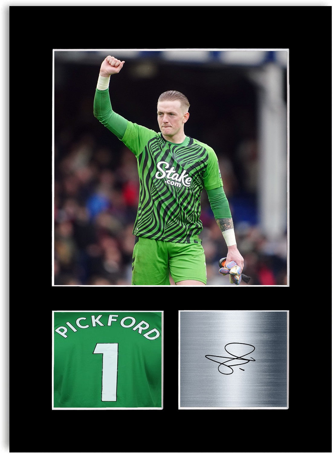 Jordan Pickford Football Player mounted display by LJW Prints