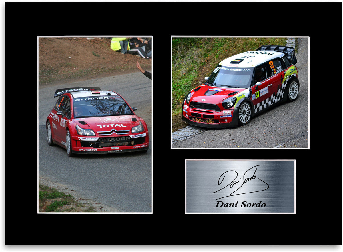 Dani Sordo World Rally Driver WRC Signed Photo Display Mount A4 Poster