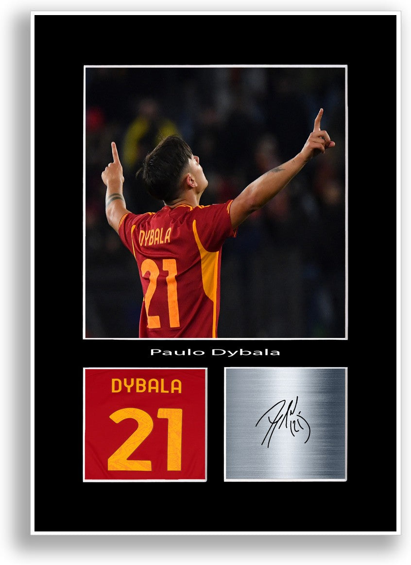 Paulo Dybala Football Player Poster Signed A4 Print Photo Wall Art Gift Idea
