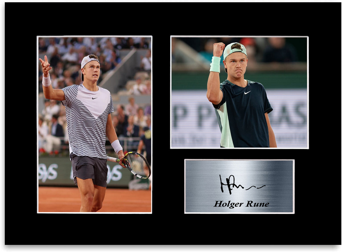 Holger Rune Tennis Player Signed Autograph Photo Display Mount Poster A4