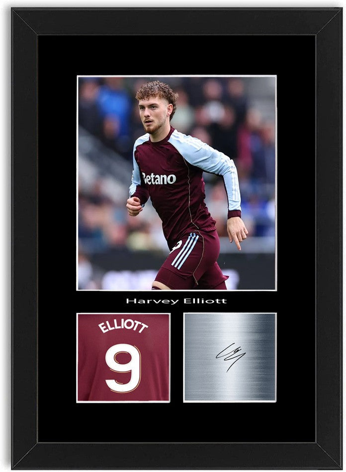Harvey Elliott Football Player Poster Signed Print Photo A4 Wall Art Framed