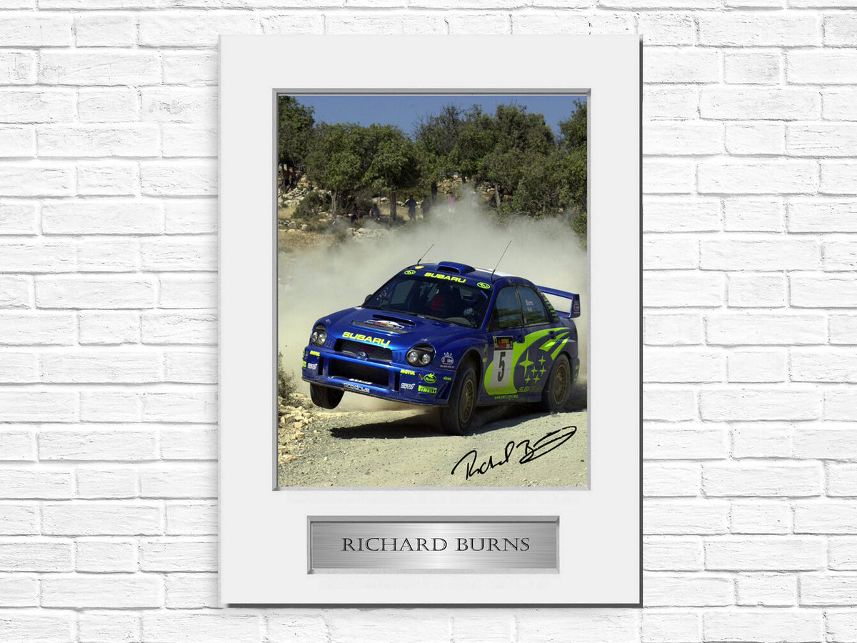 Richard Burns WRC World Rally Champion Signed Photo Display Mount A4 
