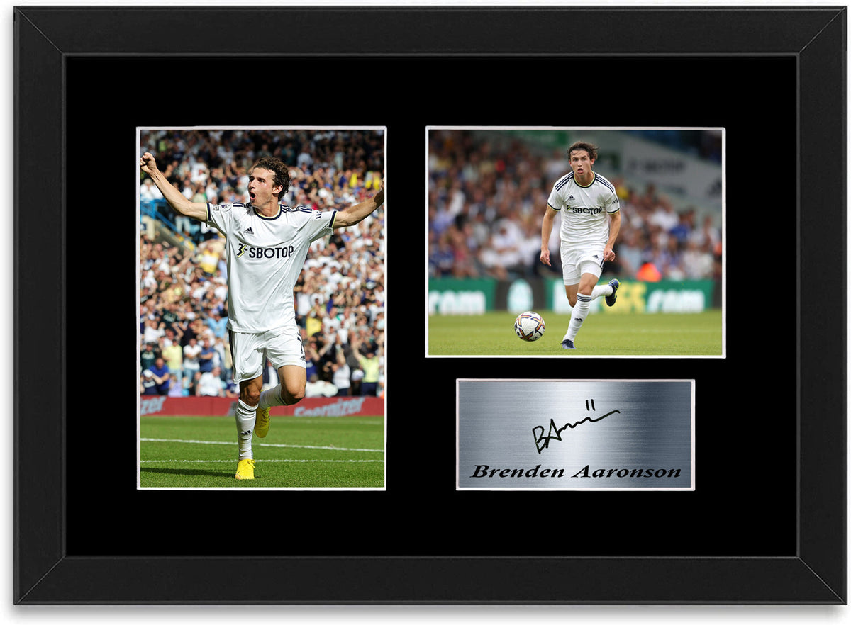 Brenden Aaronson Leeds United Player framed print by LJW Prints