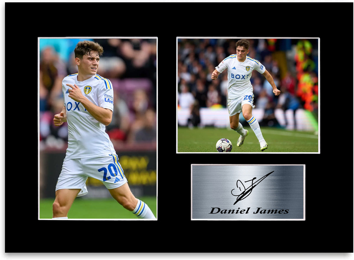 Daniel James Leeds United Player mounted display by LJW Prints