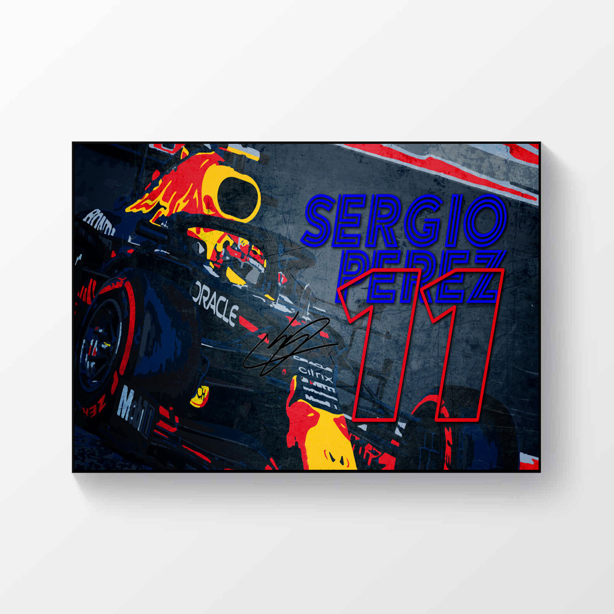 Sergio Perez Red Bull Racing F1 Formula 1 2021 Signed Poster A4