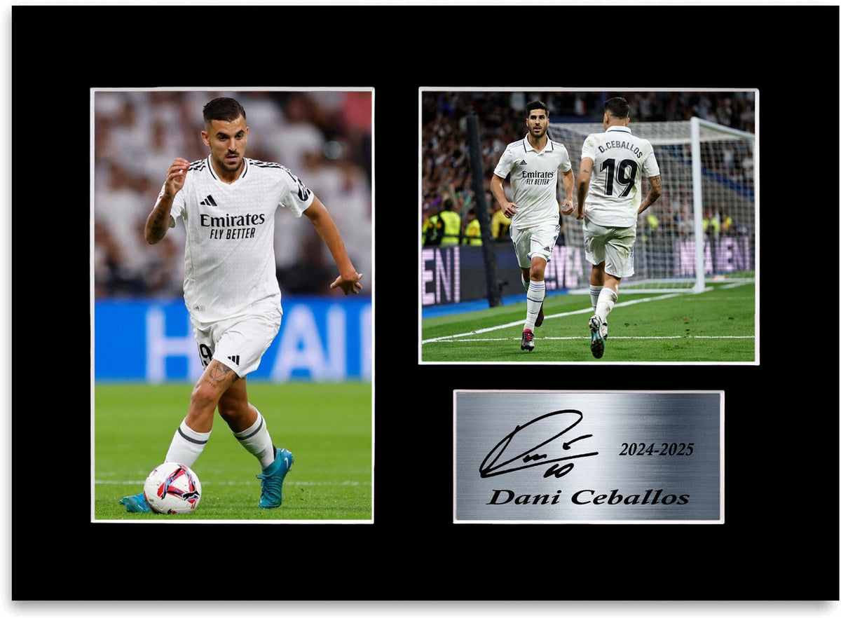 Dani Ceballos Real Madrid Football Player mounted display by LJW Prints