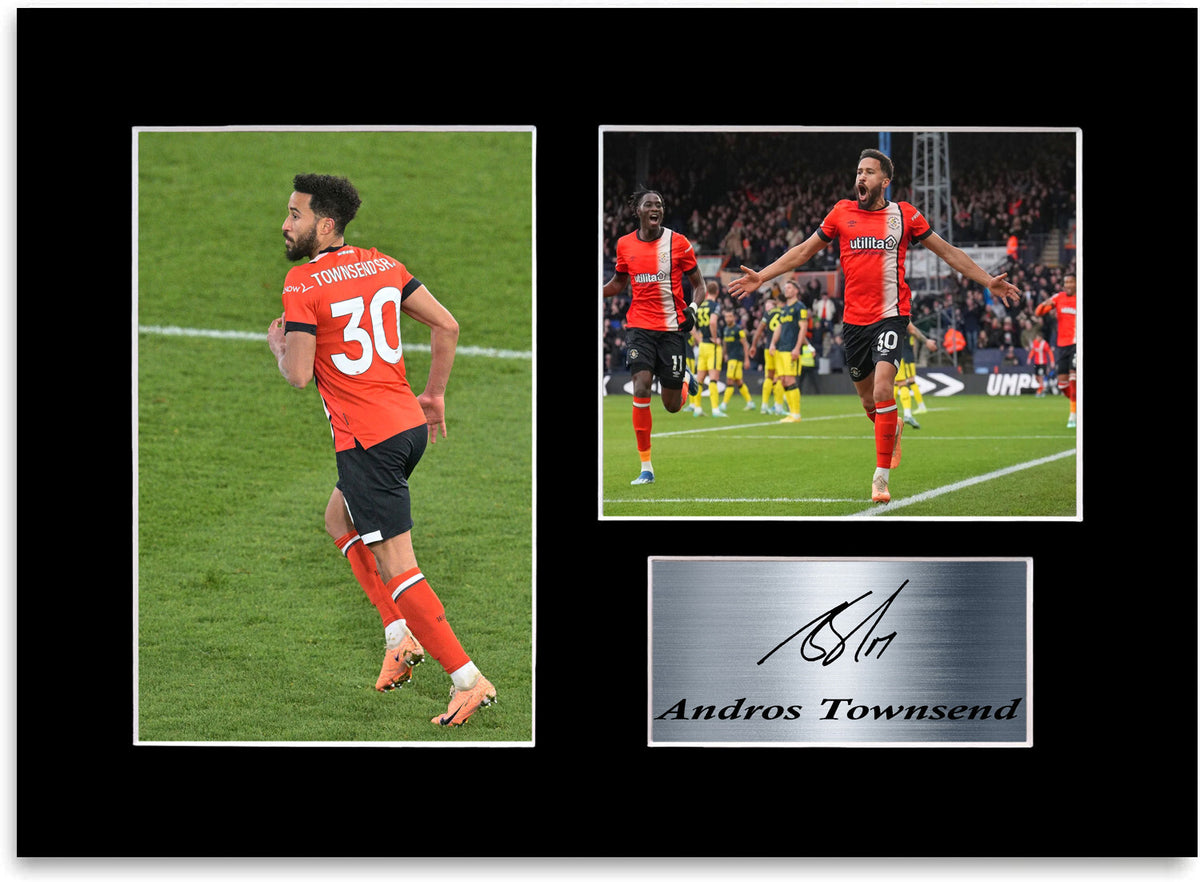 Andros Townsend Luton Player framed print by LJW Prints