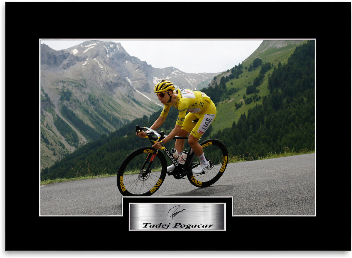 Tadej Pogacar Tour de France Winner 2024 mounted display by LJW Prints