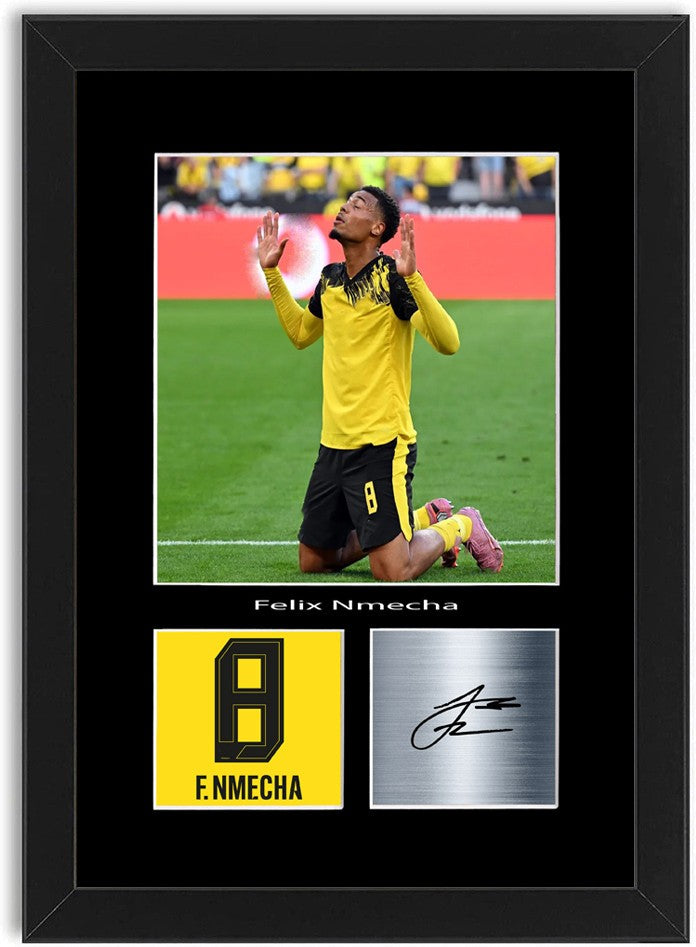Felix Nmecha Football Player Poster Signed Print Photo A4 Wall Art Framed