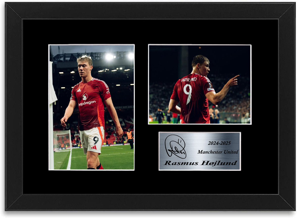 Rasmus Hojlund Man United Player framed print by LJW Prints