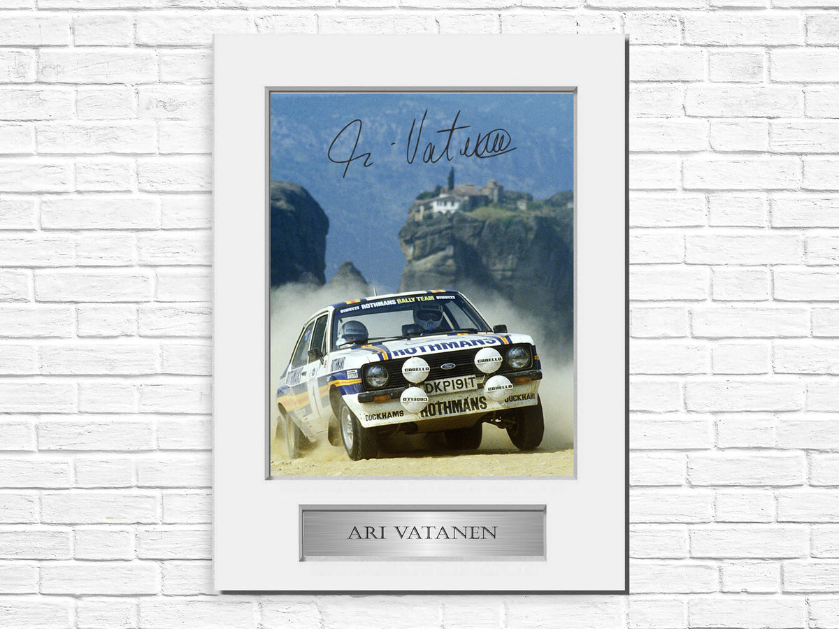 Ari Vatanen World Rally Champion 1981 Signed Photo Display Mount A4 