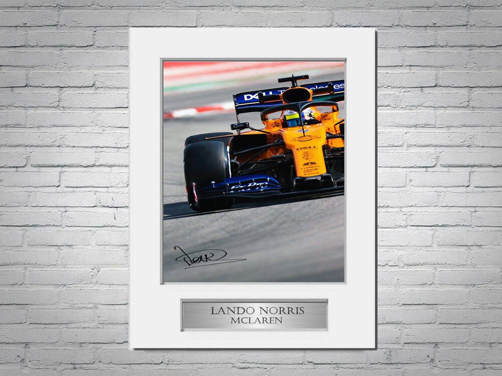 Lando Norris McLaren F1 Formula 1 Driver 2021 Signed Photo Display Mount A4 