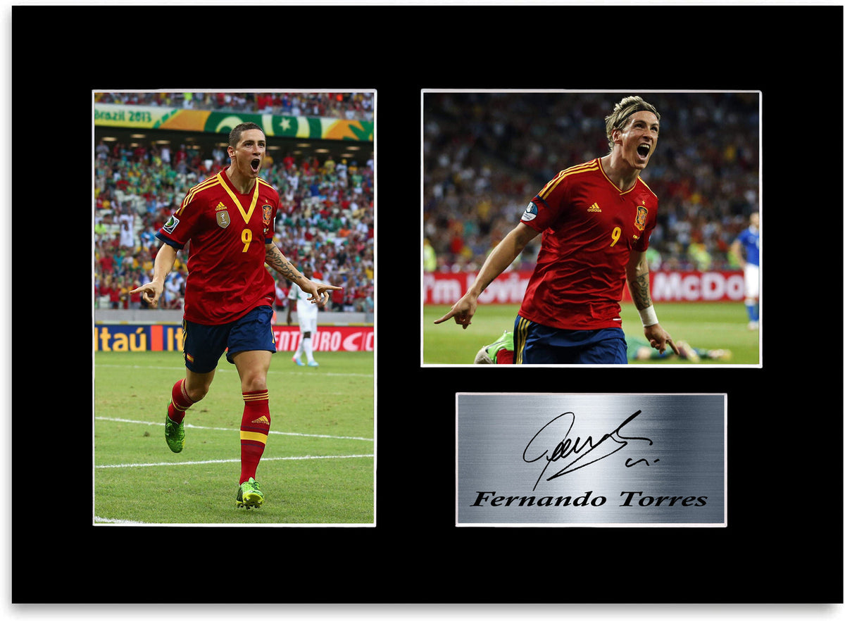 Fernando Torres Spain Football Player A4 Printed Signed Photo Display Mount Gift