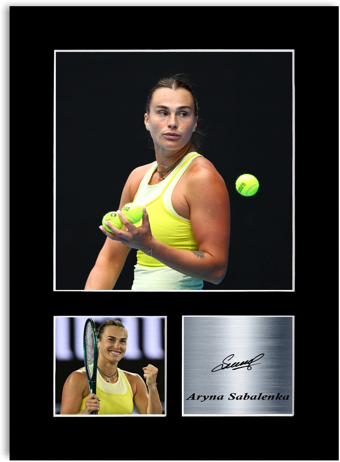 Aryna Sabalenka Tennis Player mounted display by LJW Prints