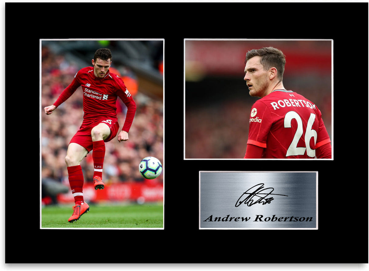 Andy Robertson Liverpool Player mounted display by LJW Prints