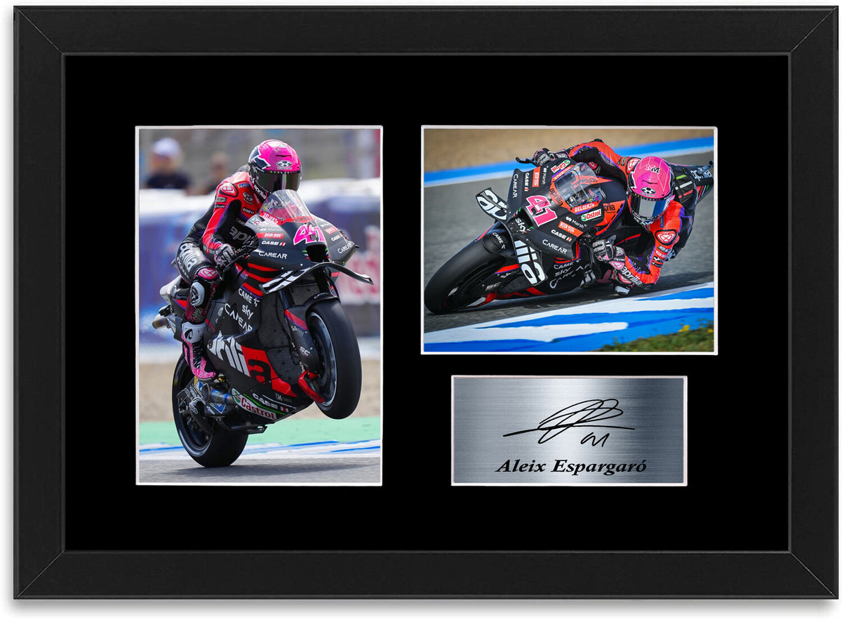Aleix Espargaro Motorcycle Racer Poster Signed Photo Display Mount A4