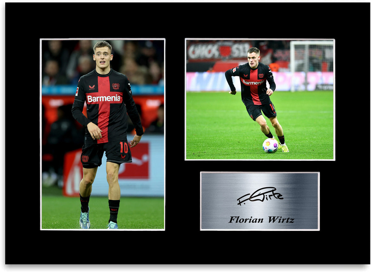 Florian Wirtz Leverkusen Football Player 2024 mounted display by LJW Prints