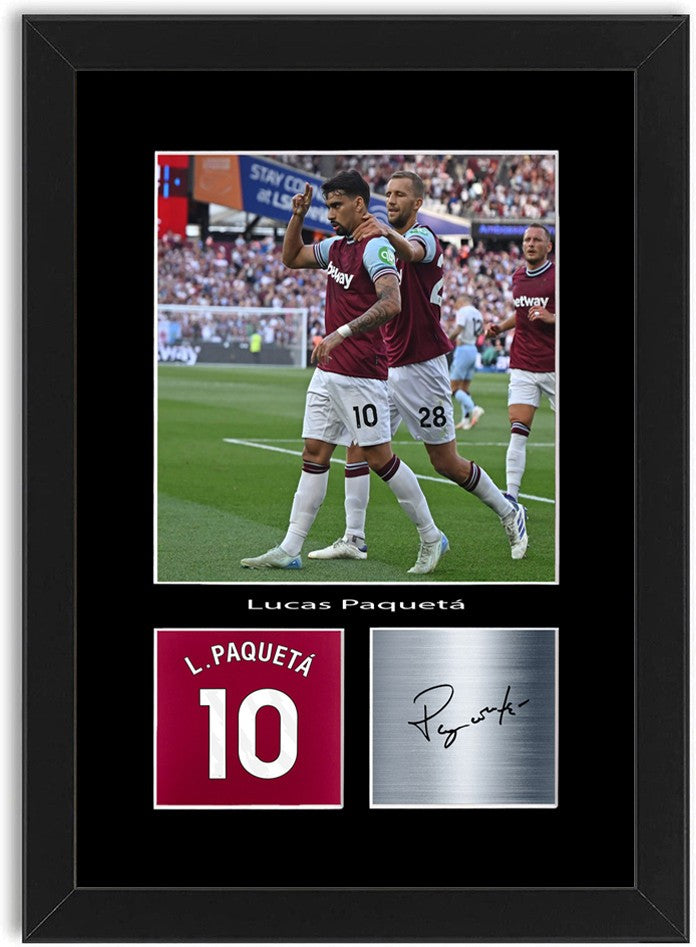 Lucas Paqueta Football Player Poster Signed Print Photo A4 Wall Art Framed