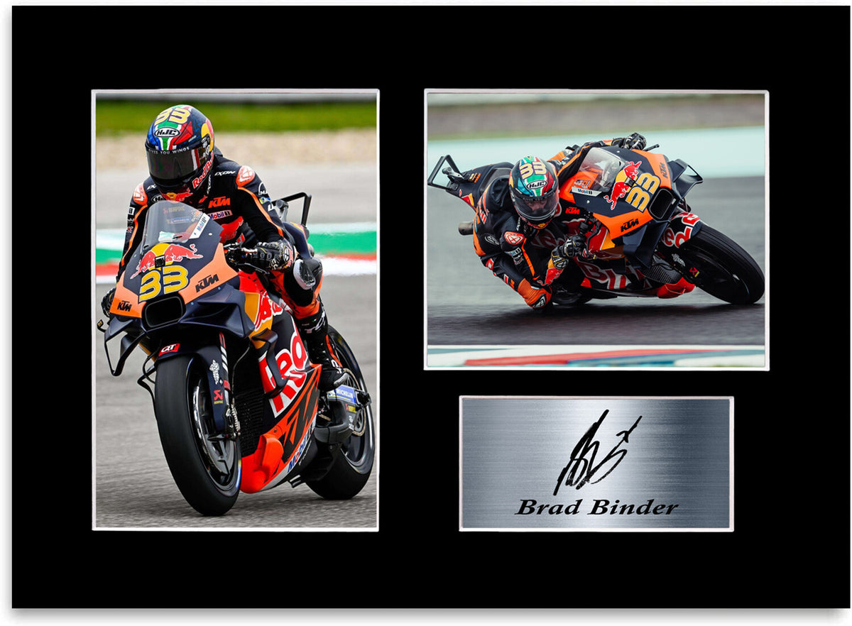Brad Binder Motorcycle Racer Poster Signed Photo Display Mount A4
