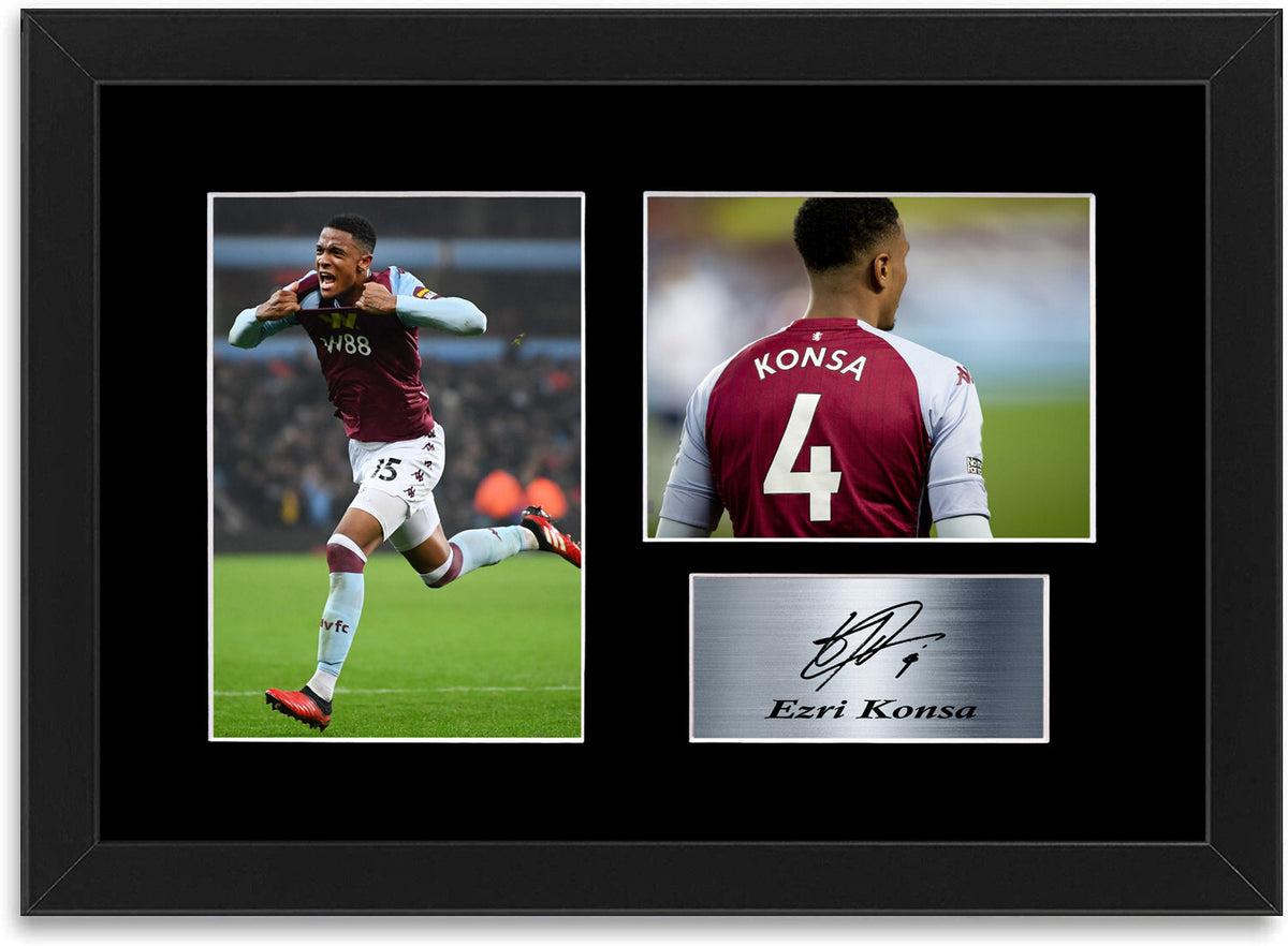Ezri Konsa Aston Villa Player framed print by LJW Prints