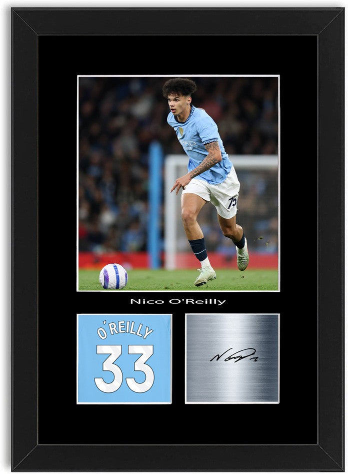 Nico O'Reilly Football Player Poster Signed Print Photo A4 Wall Art Framed