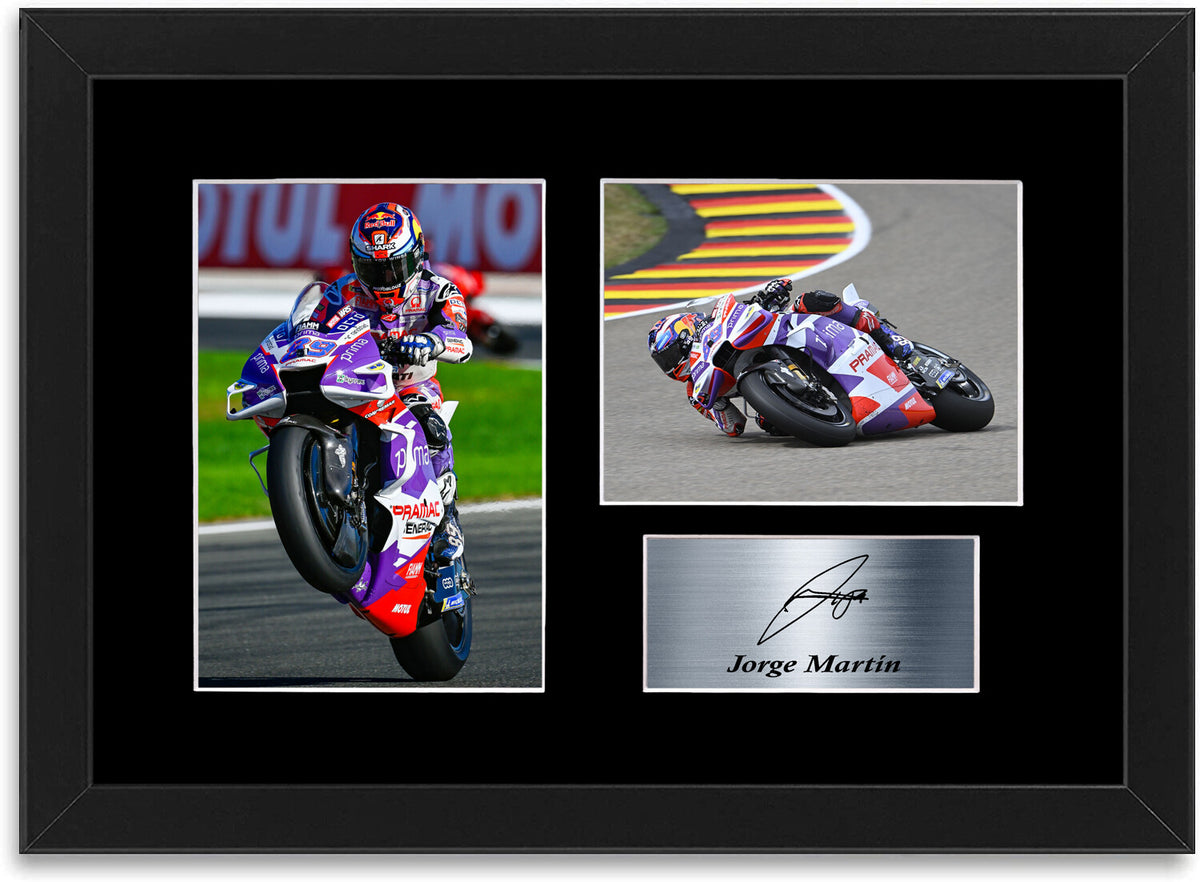 Jorge Martin Motorcycle Racer Poster Signed Photo Display Mount A4