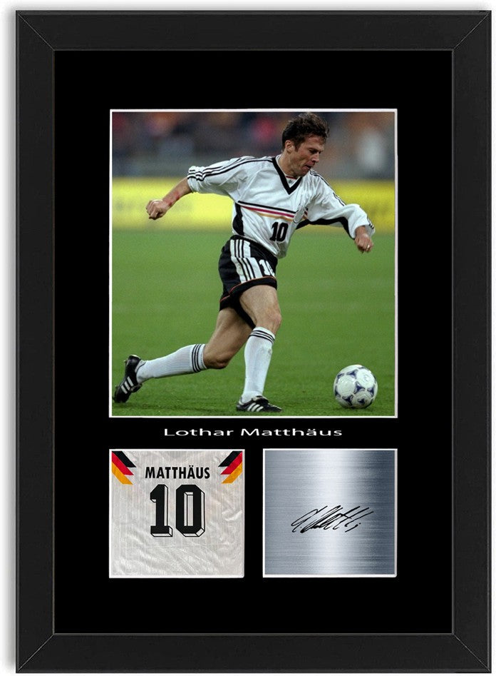 Lothar Matthäus Football Player Poster Signed Print Photo A4 Wall Art Framed