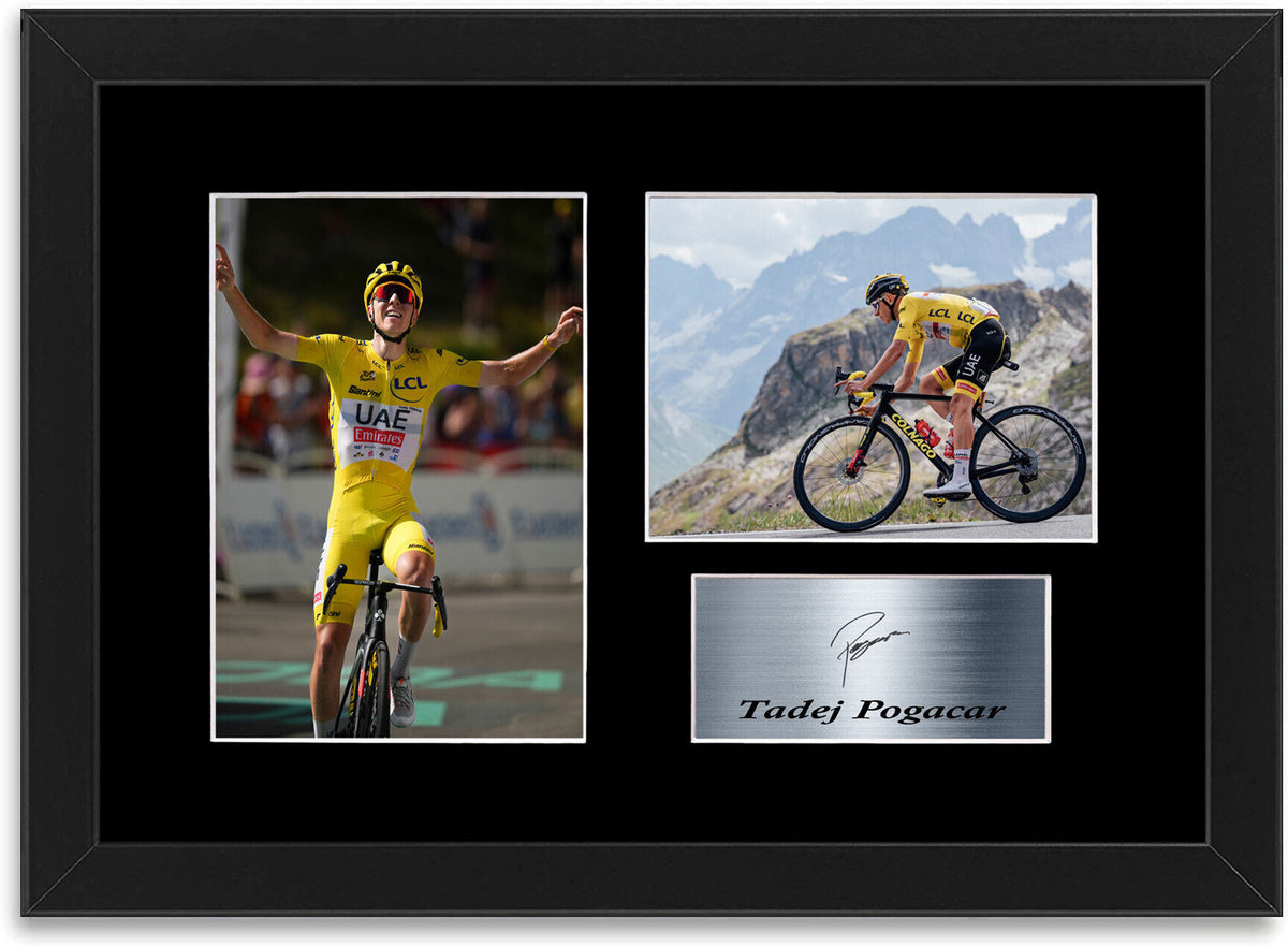 Tadej Pogacar Champion Road Racing Cyclist framed print by LJW Prints