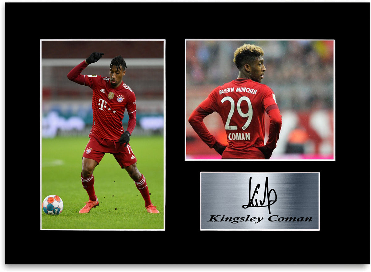 Kingsley Coman Bayern München Player A4 Signed Photo Display Poster Mount Gift
