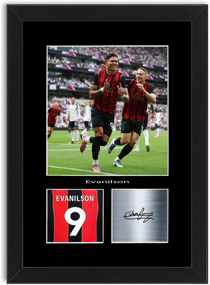 Evanilson Football Player framed print by LJW Prints