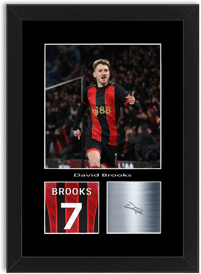 David Brooks Football Player Poster Signed Print Photo A4 Wall Art Framed