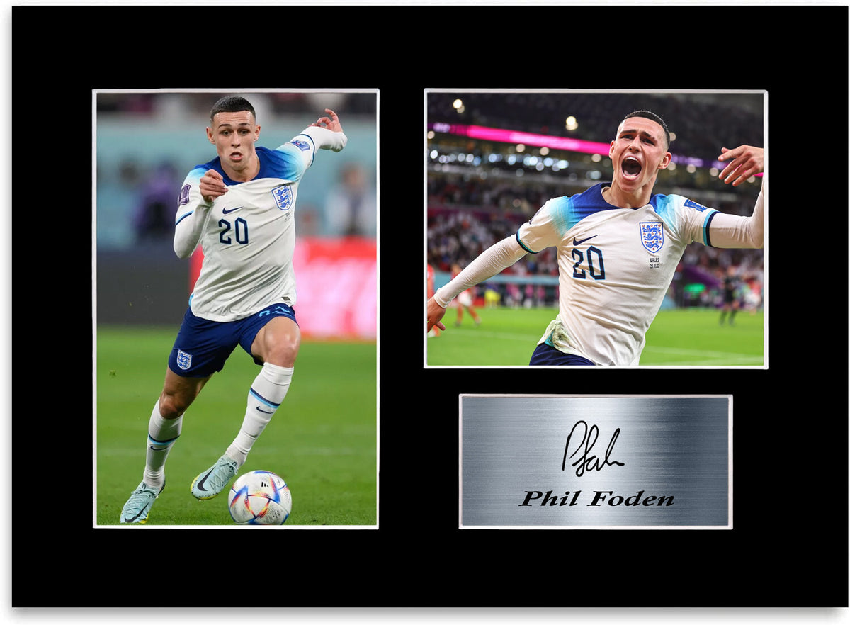 Phil Foden England Player A4 Signed Photo Display Mount Gift Autograph Poster