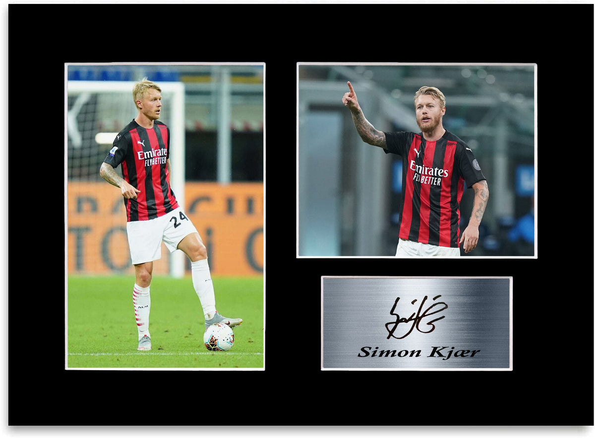 Simon Kjaer Milan Football Player mounted display by LJW Prints