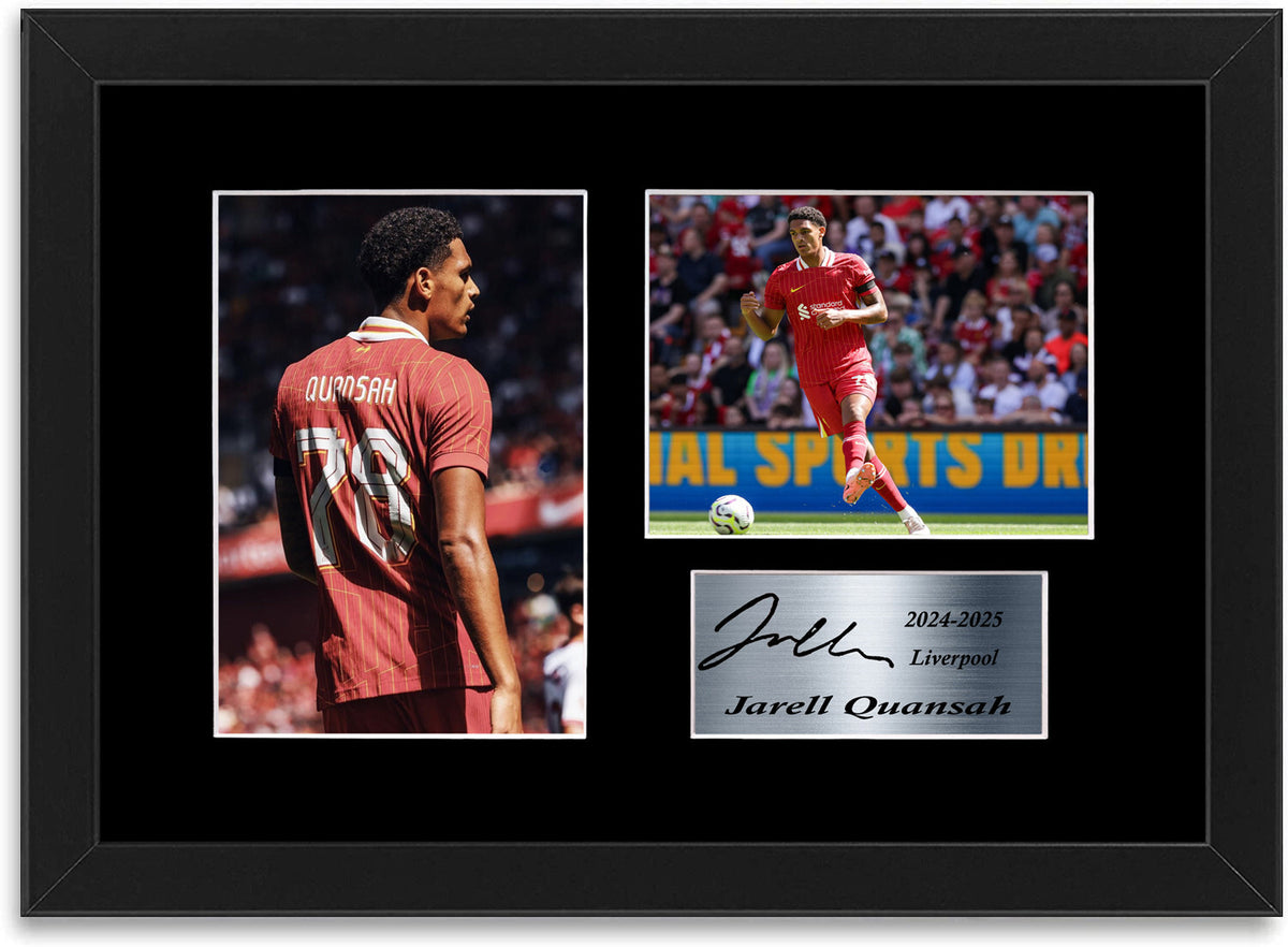 Jarell Quansah Liverpool Player framed print by LJW Prints