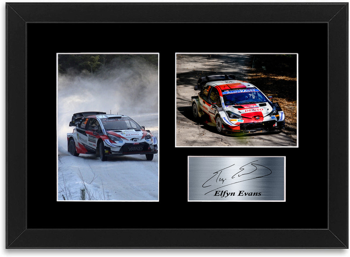 Elfyn Evans World Rally Driver WRC Signed Photo Display Mount A4 Poster Framed
