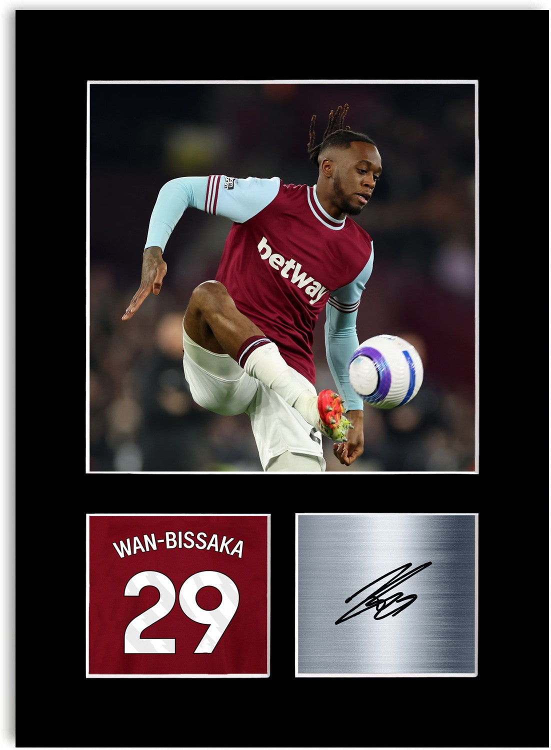 Aaron Wan-Bissaka Football Player Poster Signed Photo Display Mount Print A4