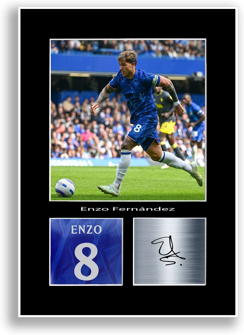 Enzo Fernandez Football Player Poster Signed Print Photo A4 Wall Art Gift Idea