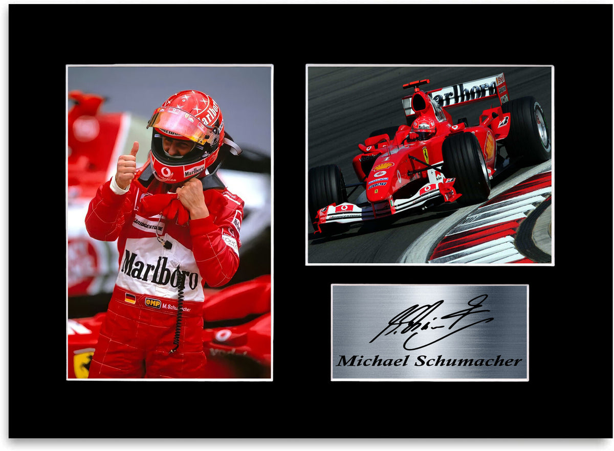 Michael Schumacher Ferrari F1 Formula 1 Champion Signed Photo Display Poster A4