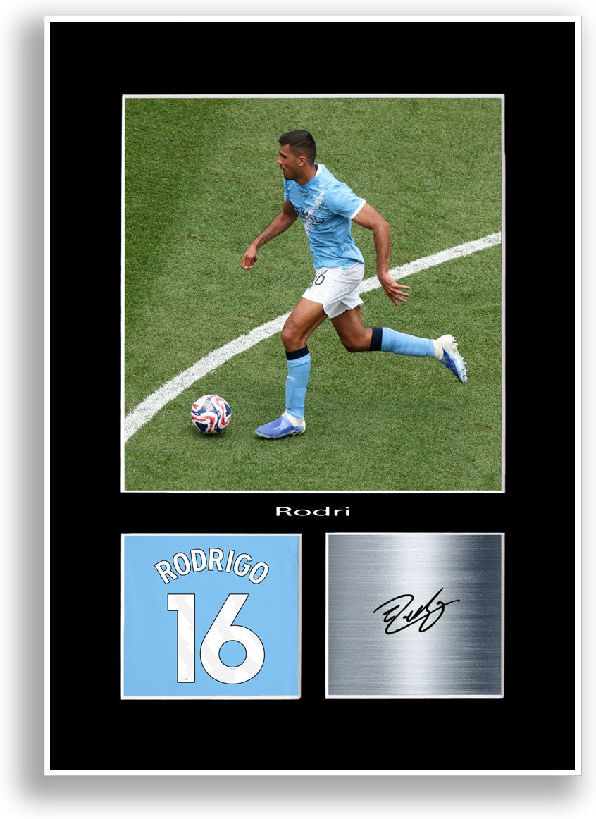 Rodri Football Player Poster Signed Print Photo A4 Wall Art Gift Idea