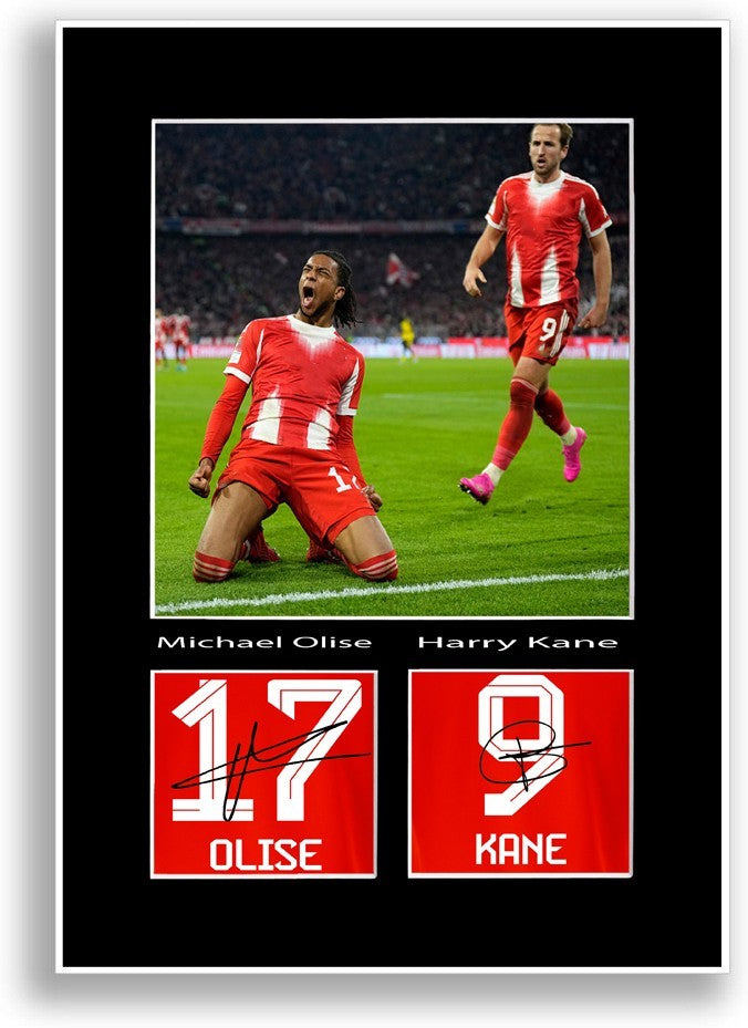 Harry Kane And Michael Olise Poster Signed Print Photo A4 Wall Art Gift Idea