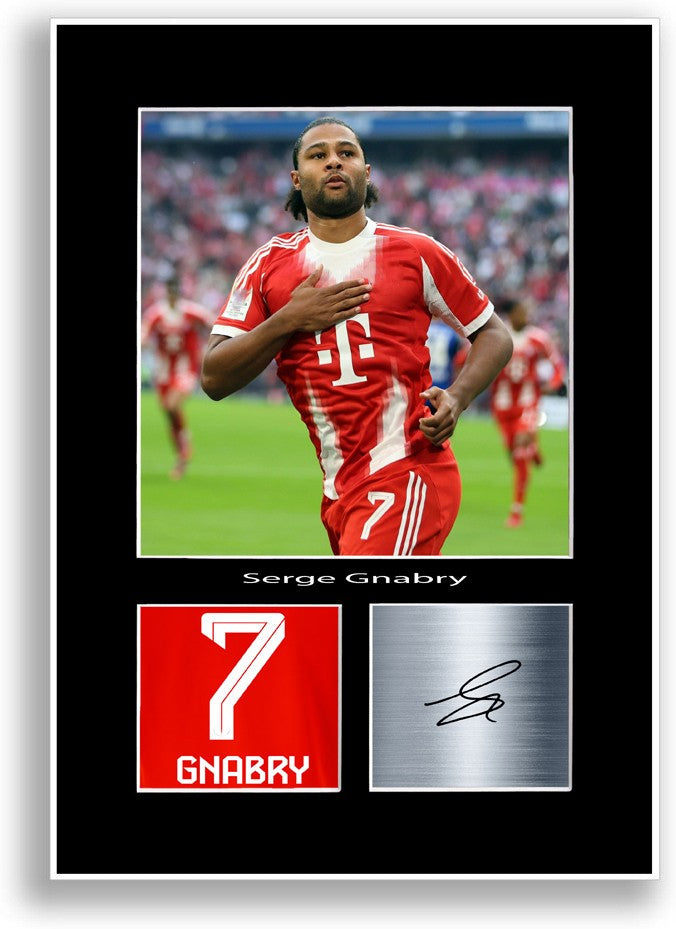 Serge Gnabry Football Player Poster Signed Print Photo A4 Wall Art Gift Idea