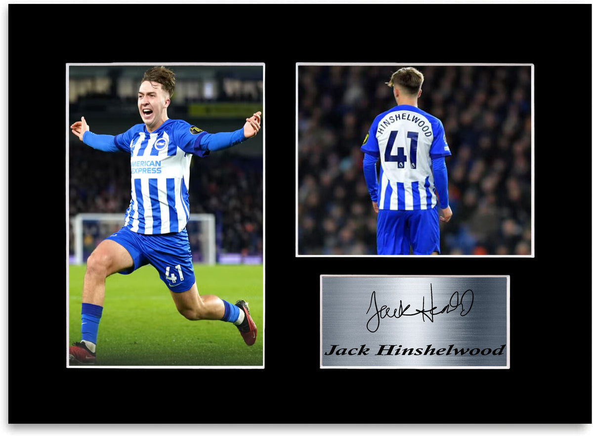 Jack Hinshelwood Brighton Player mounted display by LJW Prints